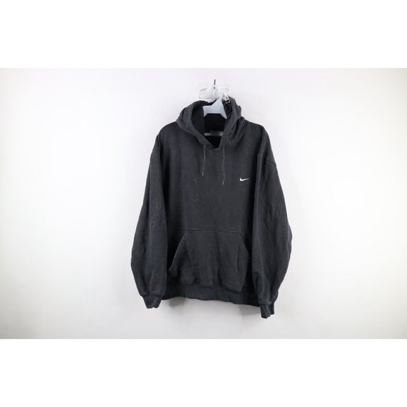 nike black mini swoosh oversized hoodie